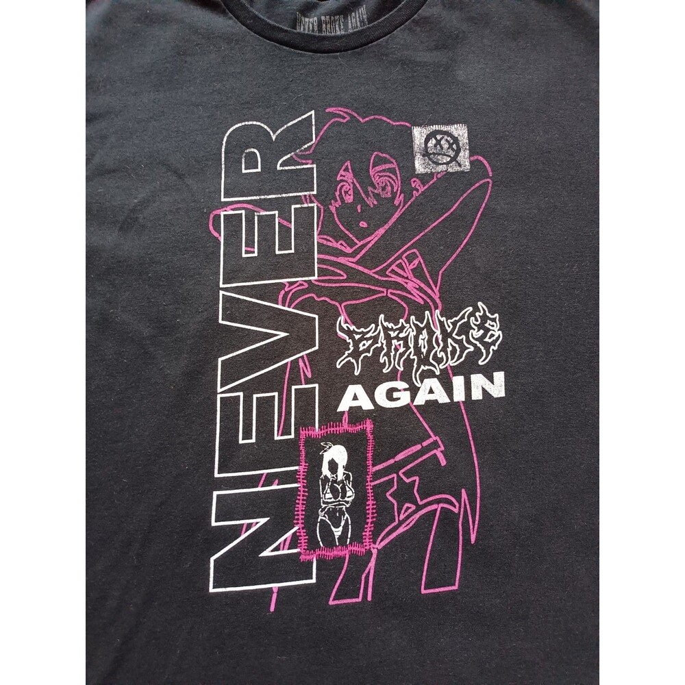 Never Broke Again T-Shirt Women's Size XL Anime Graphic Print Black Shirt - Picture 2 of 6
